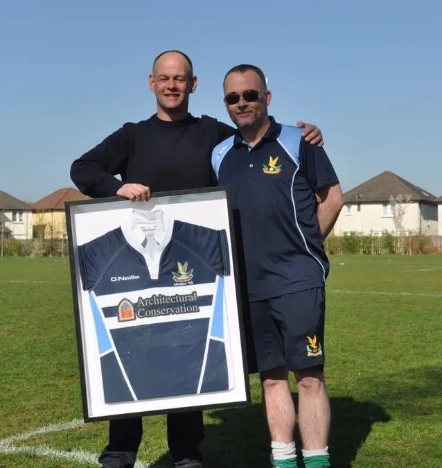 Livingston Rugby Football Club youth team sponsored by Architectural Stone Conservation