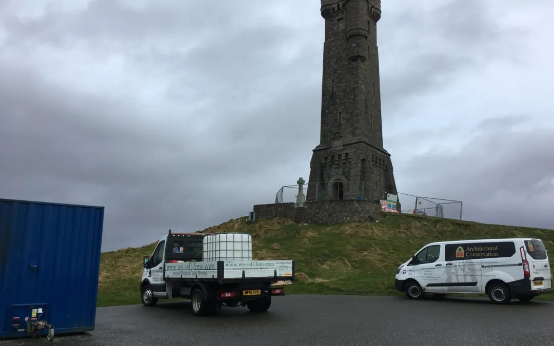 The Lewis War Memorial before restoration and conservation work began